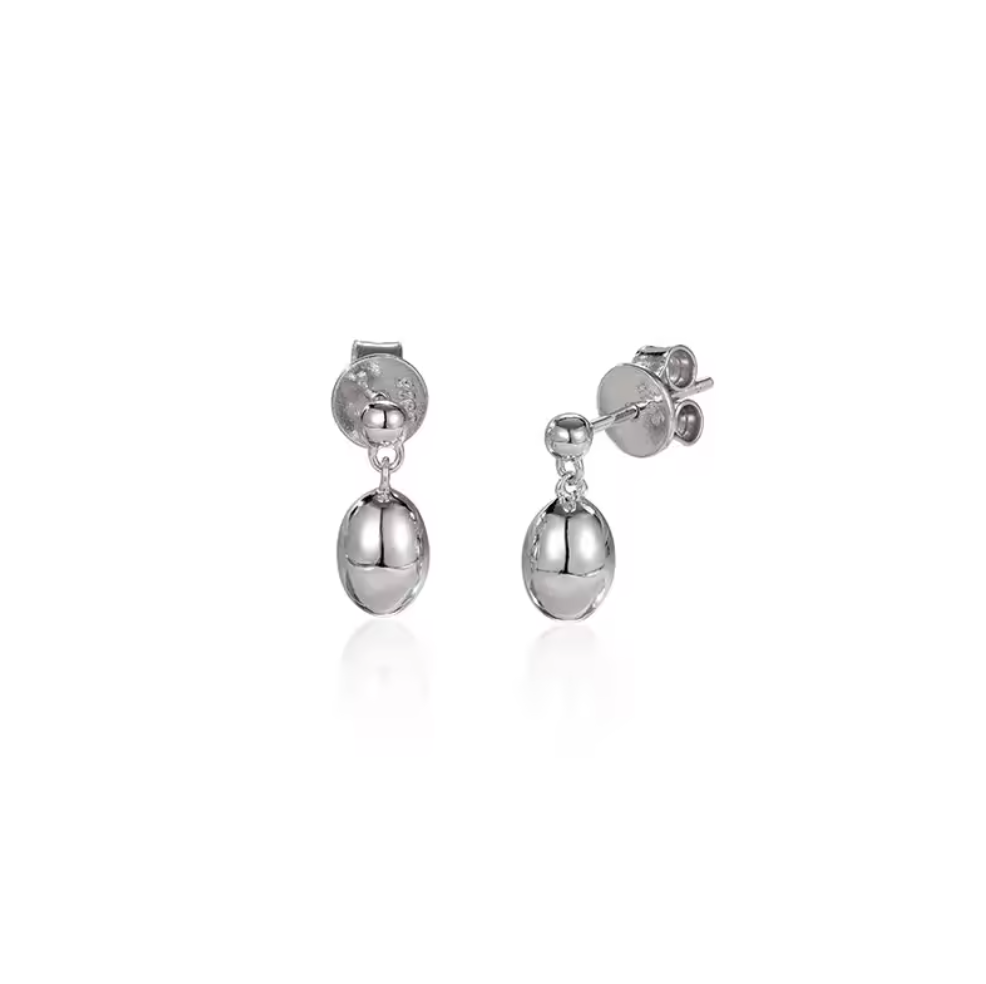 Lunar Orbit Double-Ball Teardrop Earrings