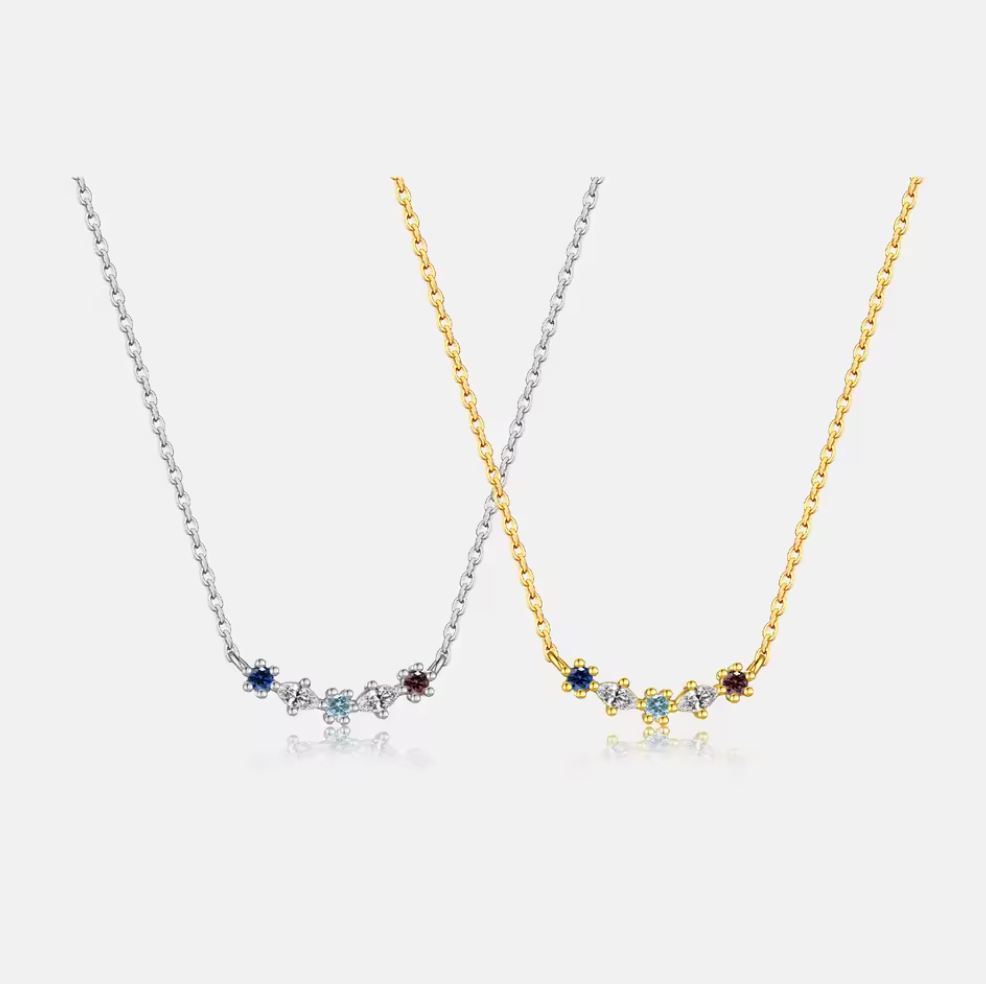 Zenith Solitaire & Paperclip Necklace