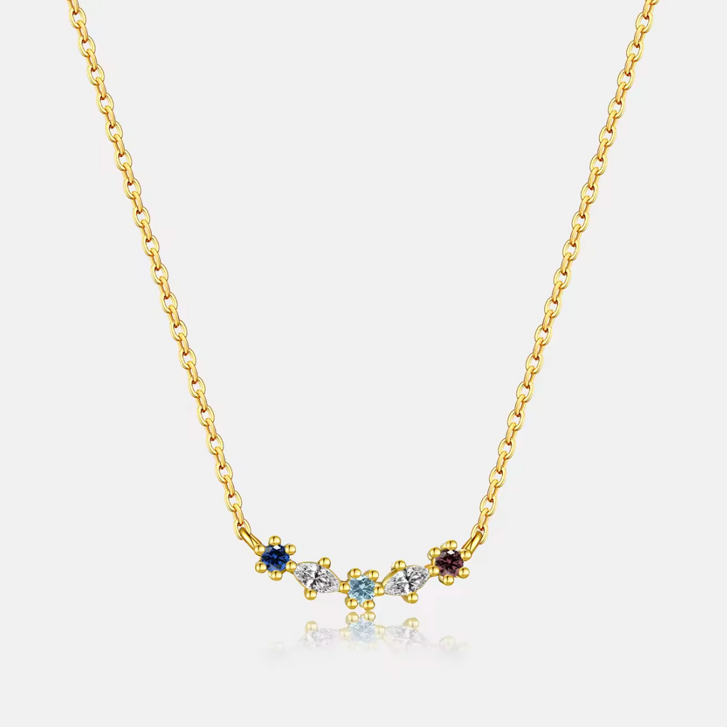 Zenith Solitaire & Paperclip Necklace