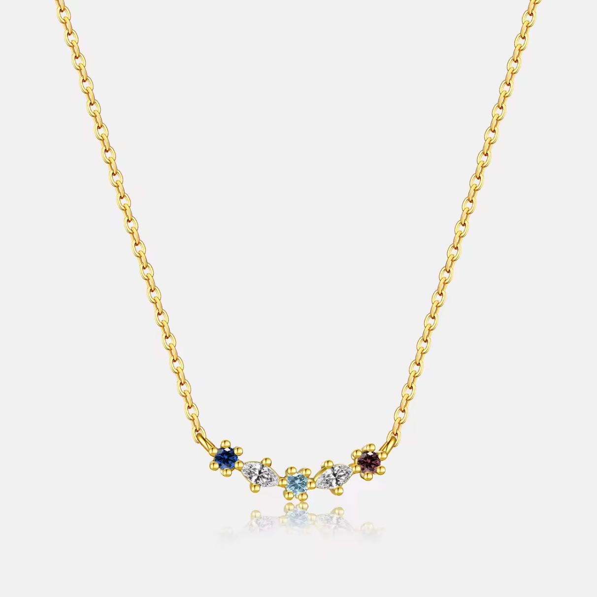 Zenith Solitaire & Paperclip Necklace
